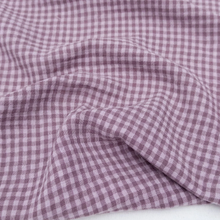 Charger l'image dans la galerie, 1/2 Yard Organic Cotton Double Gauze - Lilac Gingham Cotton 100% 52" Wide