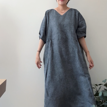 Load image into Gallery viewer, 1/2 Yard DENIM-LIKE LINEN - Navy 54" Wide