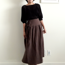 Load image into Gallery viewer, 1/2 Yard Organic Cotton Double Gauze - Espresso Stripe Cotton 100% 52" Wide