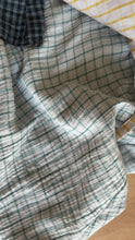 Load and play video in Gallery viewer, 1/2 Yard Organic Cotton Double Gauze - Midnight/Denim Gingham Cotton 100% 52" Wide