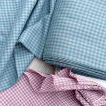 Charger l'image dans la galerie, 1/2 Yard Sunday Check Yarn-dyed Cotton Linen in Muted Teal Gingham 54" Wide
