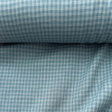 Charger l'image dans la galerie, 1/2 Yard Sunday Check Yarn-dyed Cotton Linen in Muted Teal Gingham 54" Wide