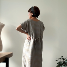 Load image into Gallery viewer, 1/2 Yard Ethereal Grid Linen - Taupe 54" Wide