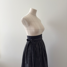 Load image into Gallery viewer, 1/2 Yard Organic Cotton Double Gauze - Black/Ivory Windowpane Cotton 100% 52" Wide