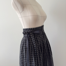 Load image into Gallery viewer, 1/2 Yard Organic Cotton Double Gauze - Black/Ivory Windowpane Cotton 100% 52" Wide