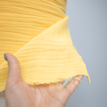 Load image into Gallery viewer, 1/2 Yard Pigment Bio Washed Double Gauze - Yellow Cotton 100% 57" Wide - Two O Nine Fabric