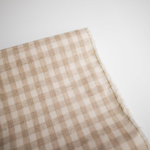 1/2 Yard Soft TPU Laminated Linen (Non-Toxic, Food Safe)- Check in Beige 41