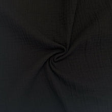 Load image into Gallery viewer, 1/2 Yard Organic Cotton Double Gauze - Black Cotton 100% 52" Wide - Two O Nine Fabric
