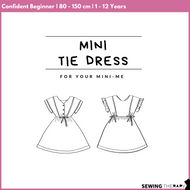 PDF Mini Tie Dress Pattern for Ages 1 – 12 (Sizes 80–150 cm) | Sewing Therapy
