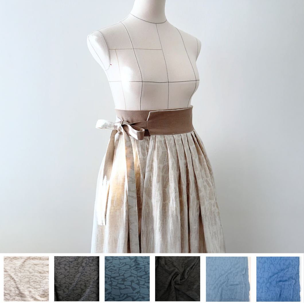 [HANDMADE] Linen Jacquard Hanbok Wrap Skirt - 6 Colours Available