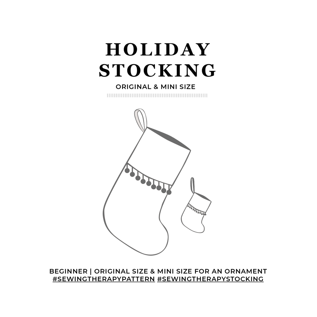 :: FREE ::  PDF Holiday Stocking & Mini Stocking - Sewing Therapy