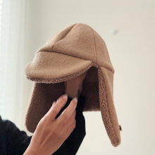 Load image into Gallery viewer, 1/2 Yard Cloud Pastel Boiled Wool Coating - Camel 56" Wide
