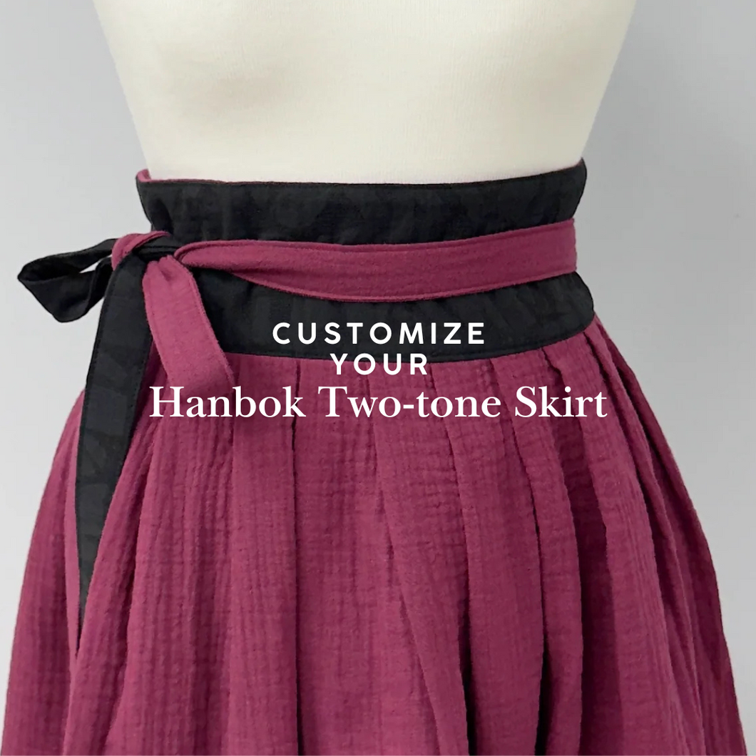 [CUSTOM] Two-Tone Hanbok Wrap Skirt