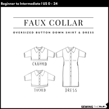 Charger l&#39;image dans la galerie, PDF Faux Collar Shirt and Dress Pattern - Sewing Therapy
