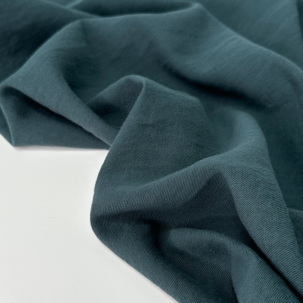 1/2 Yard SS LINEN - Washed Linen Organic Cotton Twill - Teal 54