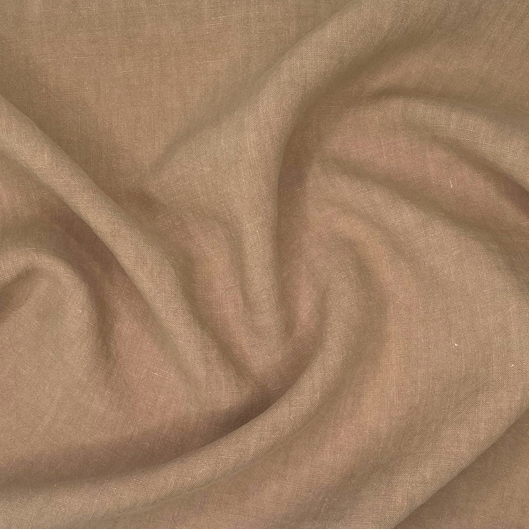 1/2 Yard REAL LINEN - Antique Wash Finish Linen - Latte 54