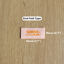 Load image into Gallery viewer, Assorted Sewing Labels - SEWING IS MY THERAPY (12 Labels in each envelope)
