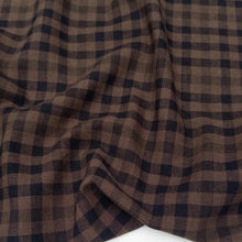 Load image into Gallery viewer, 1/2 Yard Sunday Check Yarn-dyed Cotton Linen in Coffee Bean Gingham 54" Wide
