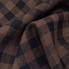 Load image into Gallery viewer, 1/2 Yard Sunday Check Yarn-dyed Cotton Linen in Coffee Bean Gingham 54" Wide
