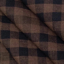 Load image into Gallery viewer, 1/2 Yard Sunday Check Yarn-dyed Cotton Linen in Coffee Bean Gingham 54" Wide
