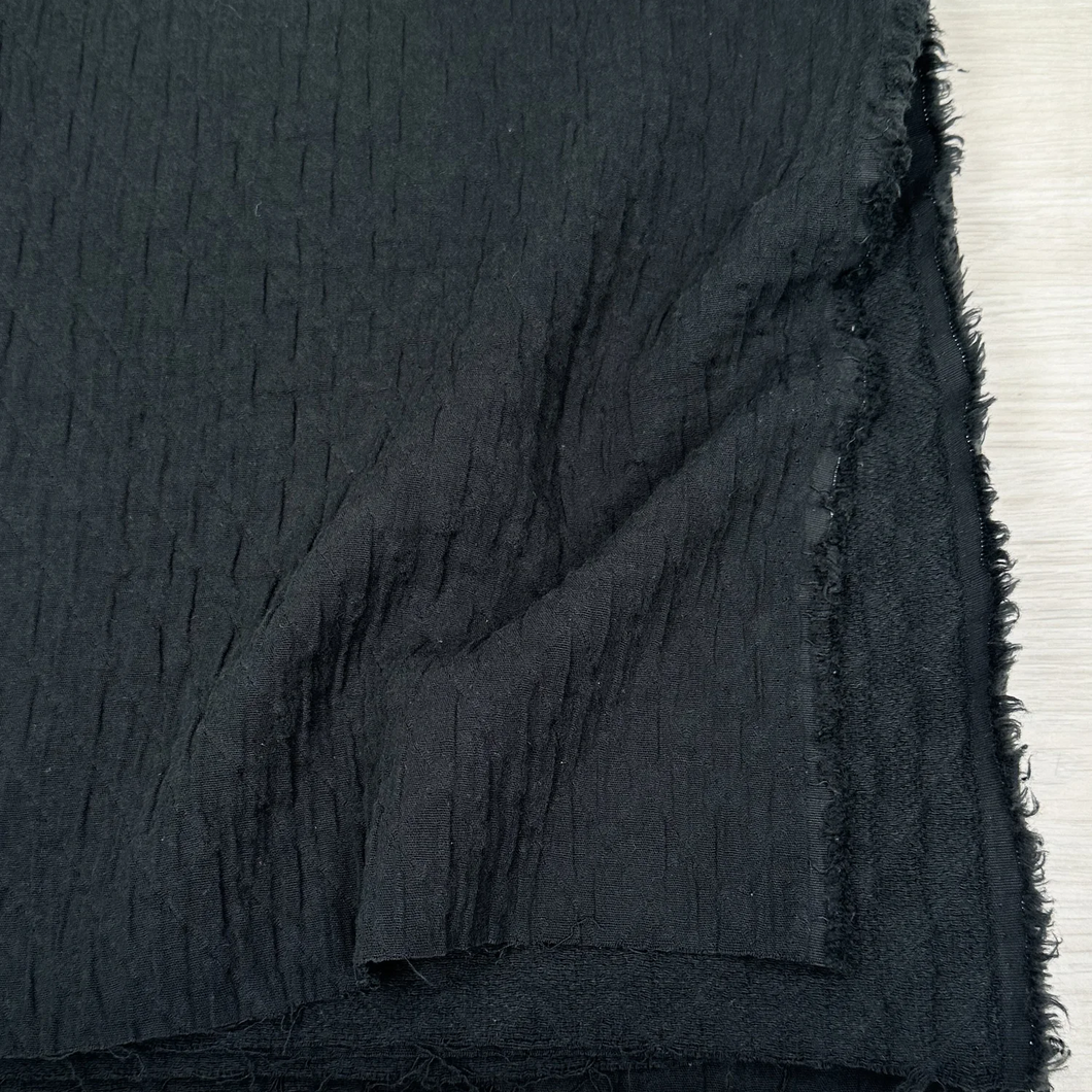 1/2 Yard Diamond Quilted Cotton Jacquard - Black 53