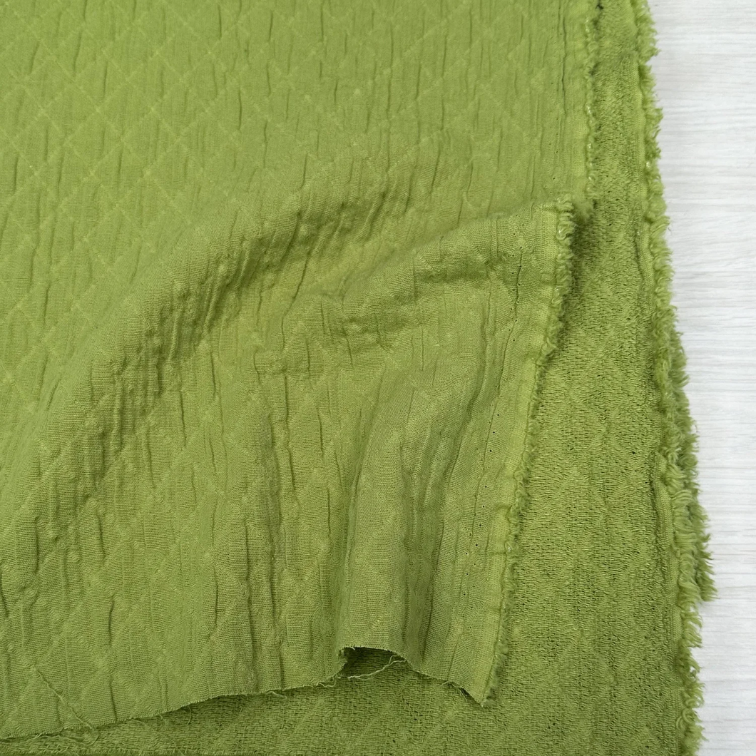 1/2 Yard Diamond Quilted Cotton Jacquard - Pesto 53