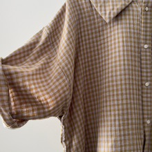 Charger l&#39;image dans la galerie, [HANDMADE] Faux Collar Tucked Version Shirt - Double Gauze in Checks XS - 3XL
