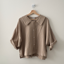 Charger l&#39;image dans la galerie, [HANDMADE] Faux Collar Tucked Version Shirt - Double Gauze in Checks XS - 3XL
