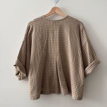 Charger l&#39;image dans la galerie, [HANDMADE] Faux Collar Tucked Version Shirt - Double Gauze in Checks XS - 3XL
