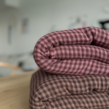 Load image into Gallery viewer, 1/2 Yard Organic Cotton Double Gauze - Plum Gingham Cotton 100% 52" Wide
