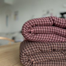 Load image into Gallery viewer, 1/2 Yard Organic Cotton Double Gauze - Dark Cocoa Gingham Cotton 100% 52" Wide
