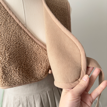 Load image into Gallery viewer, [HANDMADE] One Layer Cropped Reversible Vest - Coffee Sherpa Fleece (Seasonal)
