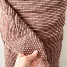 Load image into Gallery viewer, 1/2 Yard Breezeway Stripe Linen - Cocoa 54" Wide
