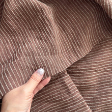 Load image into Gallery viewer, 1/2 Yard Breezeway Stripe Linen - Cocoa 54" Wide
