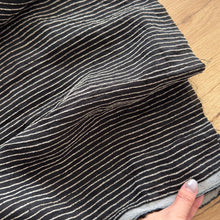 Load image into Gallery viewer, 1/2 Yard Breezeway Stripe Linen - Black 54" Wide

