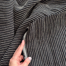 Load image into Gallery viewer, 1/2 Yard Breezeway Stripe Linen - Black 54" Wide
