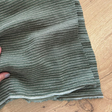 Charger l'image dans la galerie, 1/2 Yard Breezeway Stripe Linen - Verde 54" Wide
