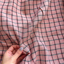 Load image into Gallery viewer, 1/2 Yard *Project Fabric* Yarn-dyed Cotton/Linen Check in Strawberry 54" Wide
