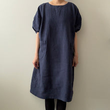 Load image into Gallery viewer, 1/2 Yard REAL LINEN - Antique Wash Finish Linen - Navy 54&quot; Wide
