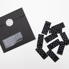 Load image into Gallery viewer, Purple Stars Sewing Labels - THE BLACK from Sewing Therapy (10 Labels in each envelope)

