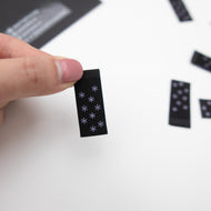 Purple Stars Sewing Labels - THE BLACK from Sewing Therapy (10 Labels in each envelope)