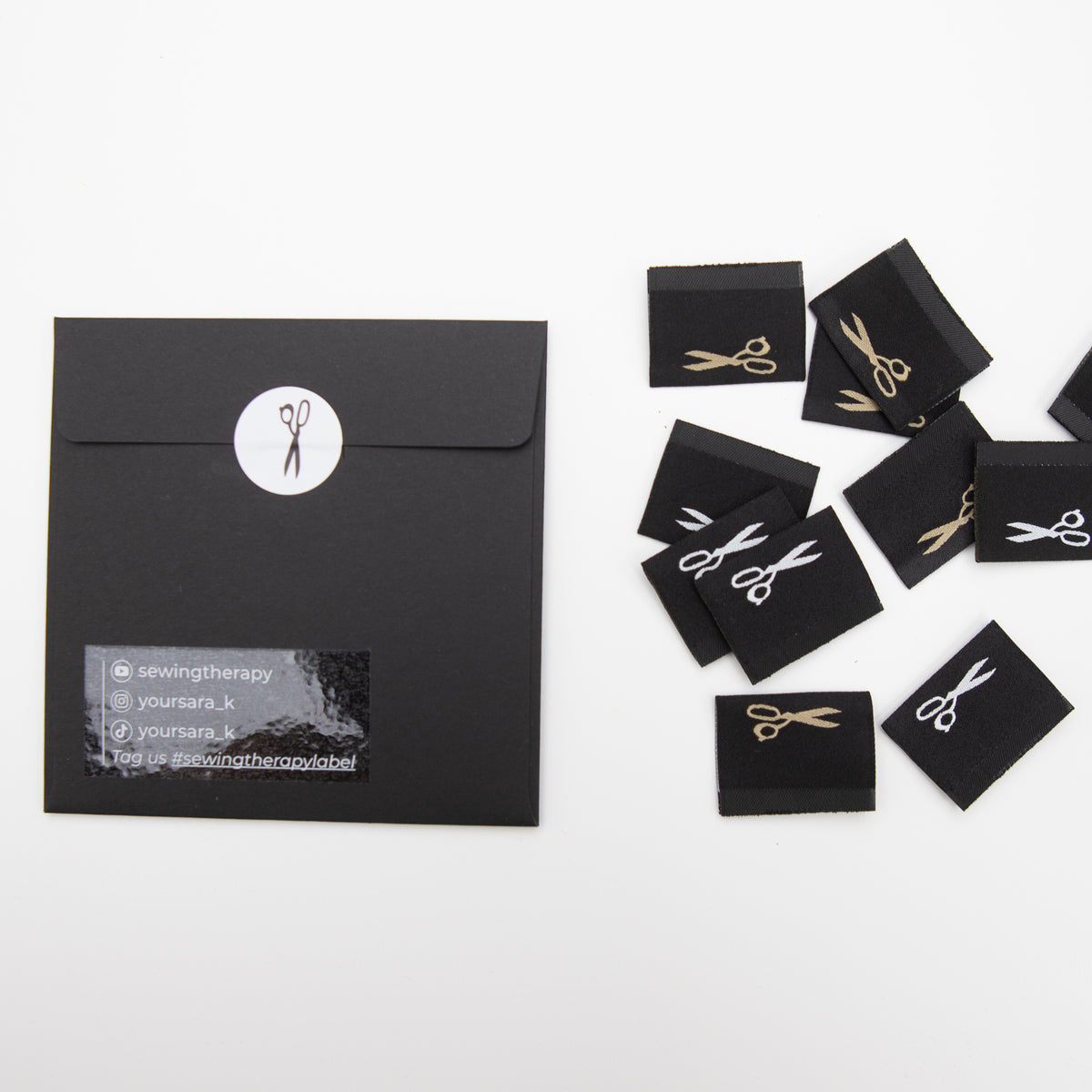 Fabric Shears Sewing Labels - THE BLACK from Sewing Therapy (10 Labels ...
