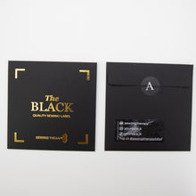 Load image into Gallery viewer, Assorted Sewing Labels - THE BLACK from Sewing Therapy (10 Labels in each envelope)
