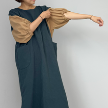 Load image into Gallery viewer, [HANDMADE] Two-Tone Infit Dress - Linen Cotton Twill XL - 3XL
