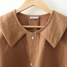 Charger l&#39;image dans la galerie, [HANDMADE] Faux Collar Tucked Version Shirt - Linen Twill XL - 3XL
