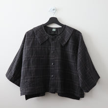 Charger l&#39;image dans la galerie, [HANDMADE] Faux Collar Tucked Version Shirt - Glen Check Linen XS - 3XL
