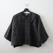 Charger l&#39;image dans la galerie, [HANDMADE] Faux Collar Tucked Version Shirt - Glen Check Linen XS - 3XL
