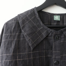 Load image into Gallery viewer, [HANDMADE] Faux Collar Tucked Version Shirt - Glen Check Linen XS - 3XL
