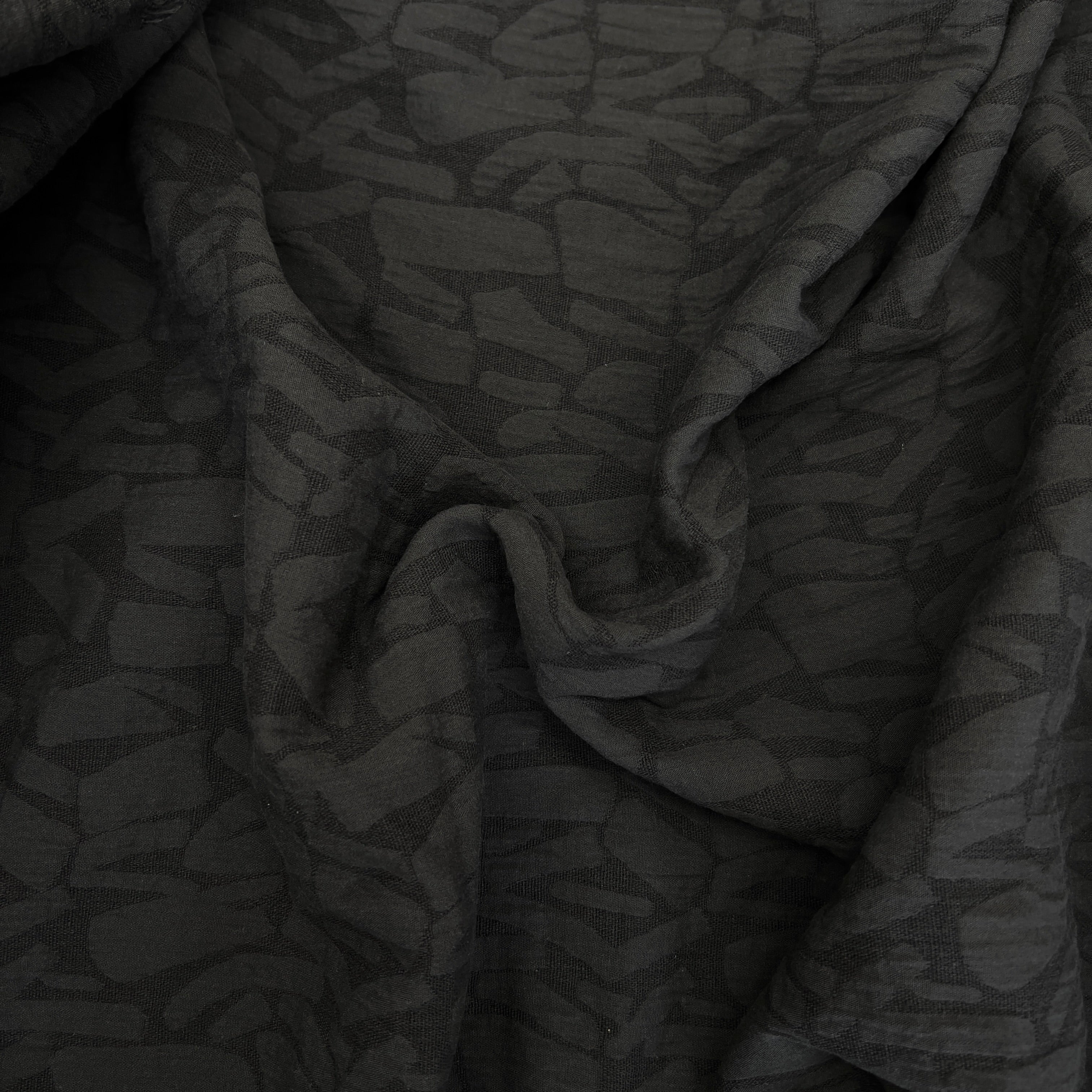 FREE SHIPPING!!! Black on Black Leopard Jacquard Knit Jacquard Fabric, DIY  Projects by the Yard 