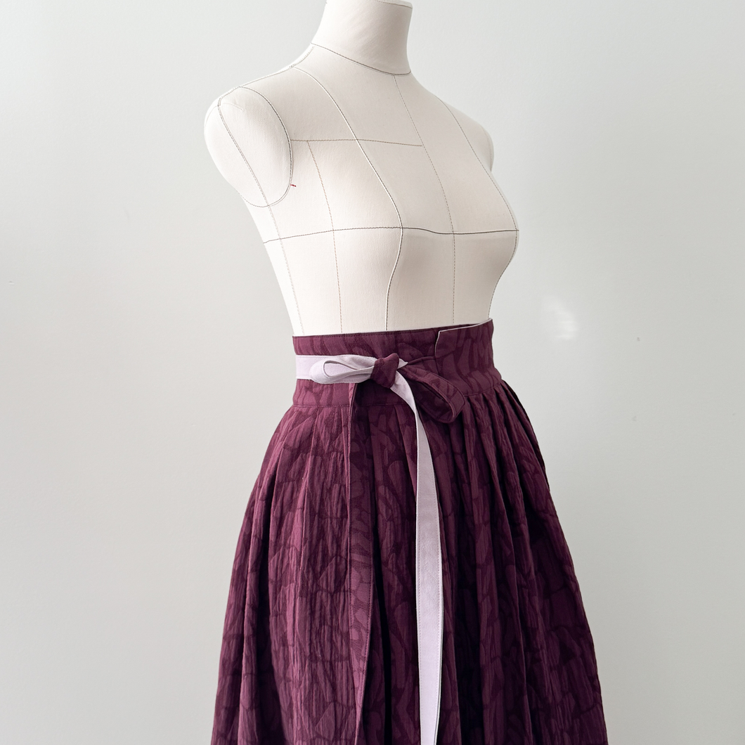 [HANDMADE] Linen Jacquard Hanbok Wrap Skirt - 8 Colours Available